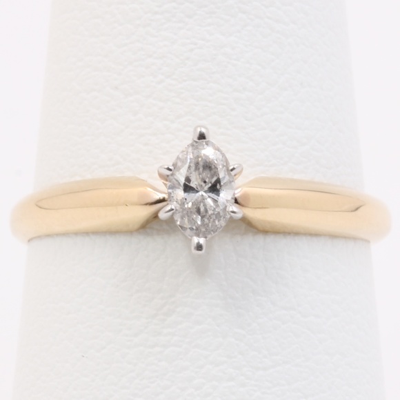 1/4 Carat Solitaire Diamond Gold Engagement Ring - Picture 2 of 7